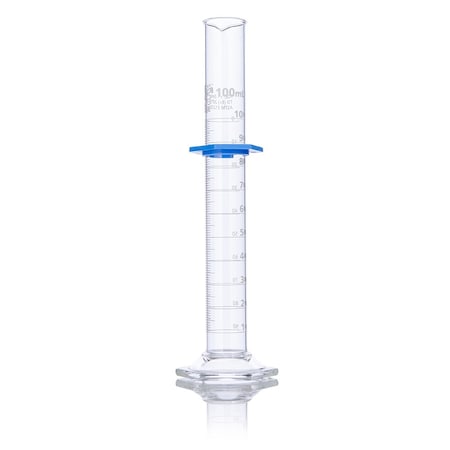 Globe Scientific Cylinder, Graduated, Globe Glass, 100mL, Class B, To Deliver (TD), Dual Grads, ASTM E1272, 4/Box 8330100